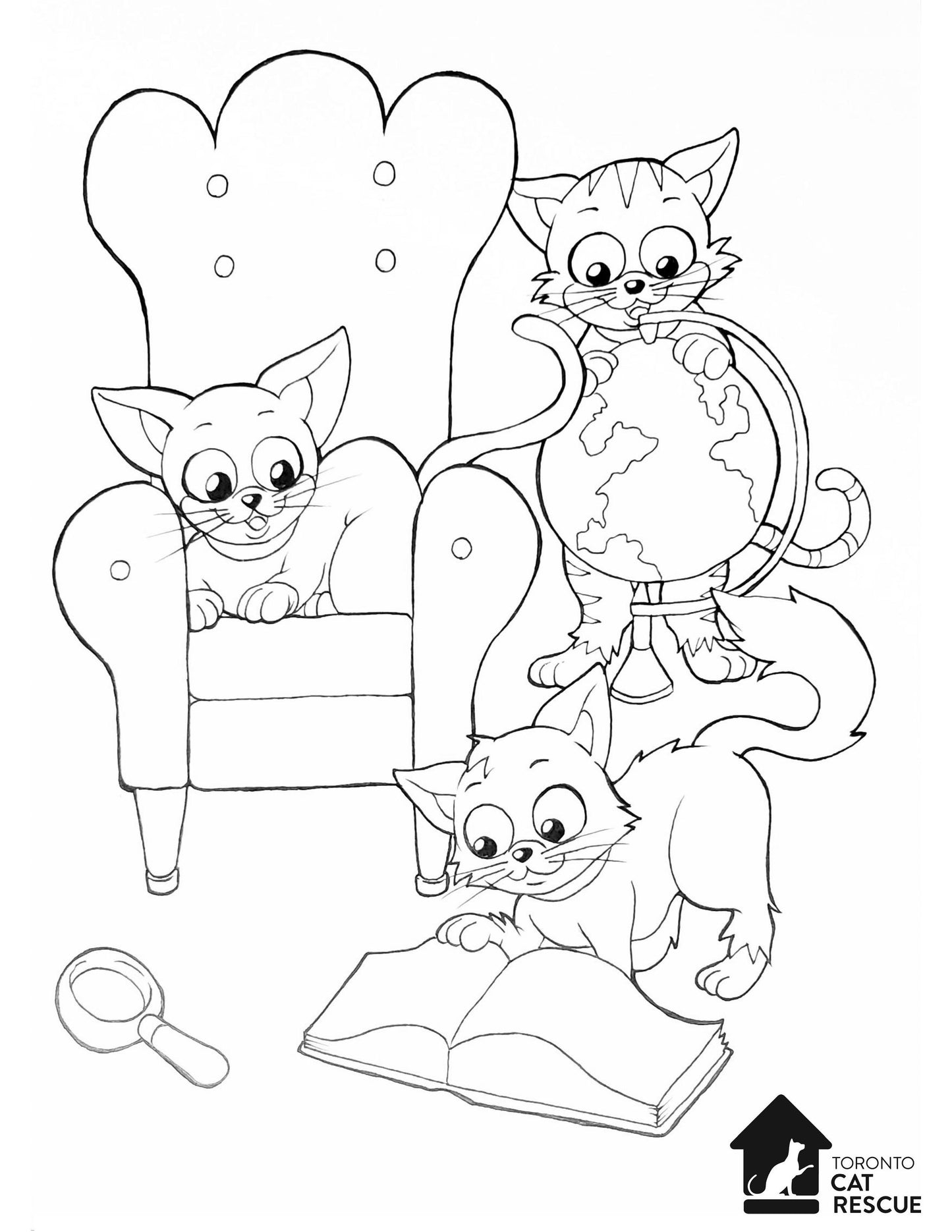 Kitty Whimsy #2 | Free Printable Colouring Page