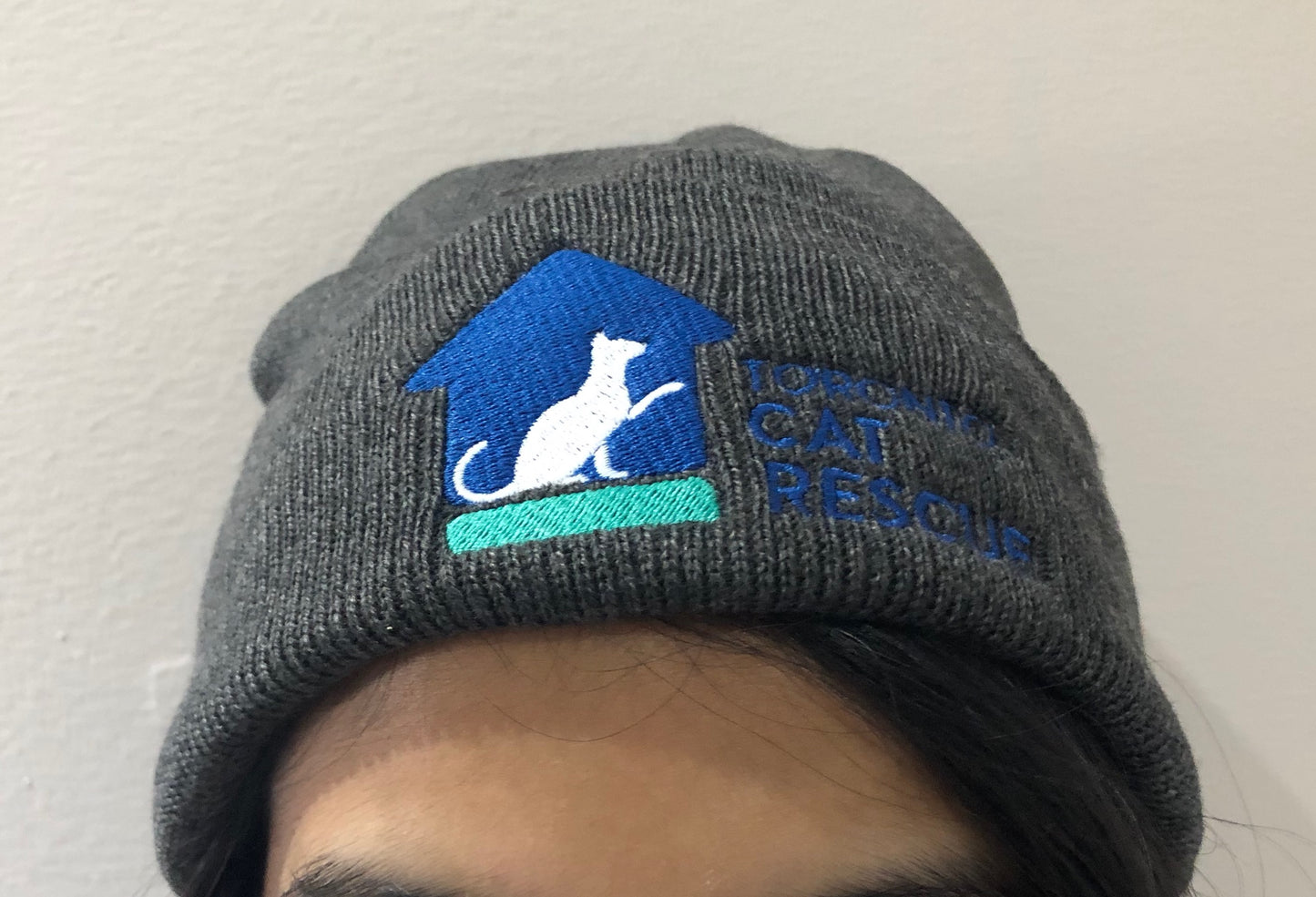 Toronto Cat Rescue Embroidered Toque in Grey