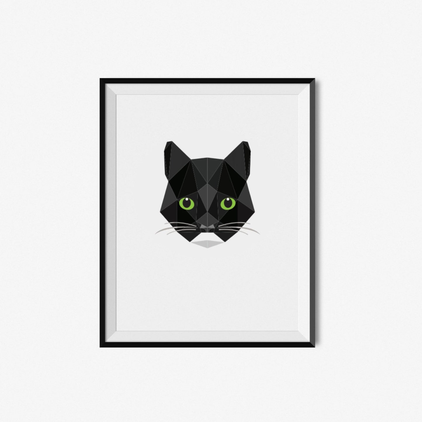 Tuxedo Cat Portrait | Geometric Art Print