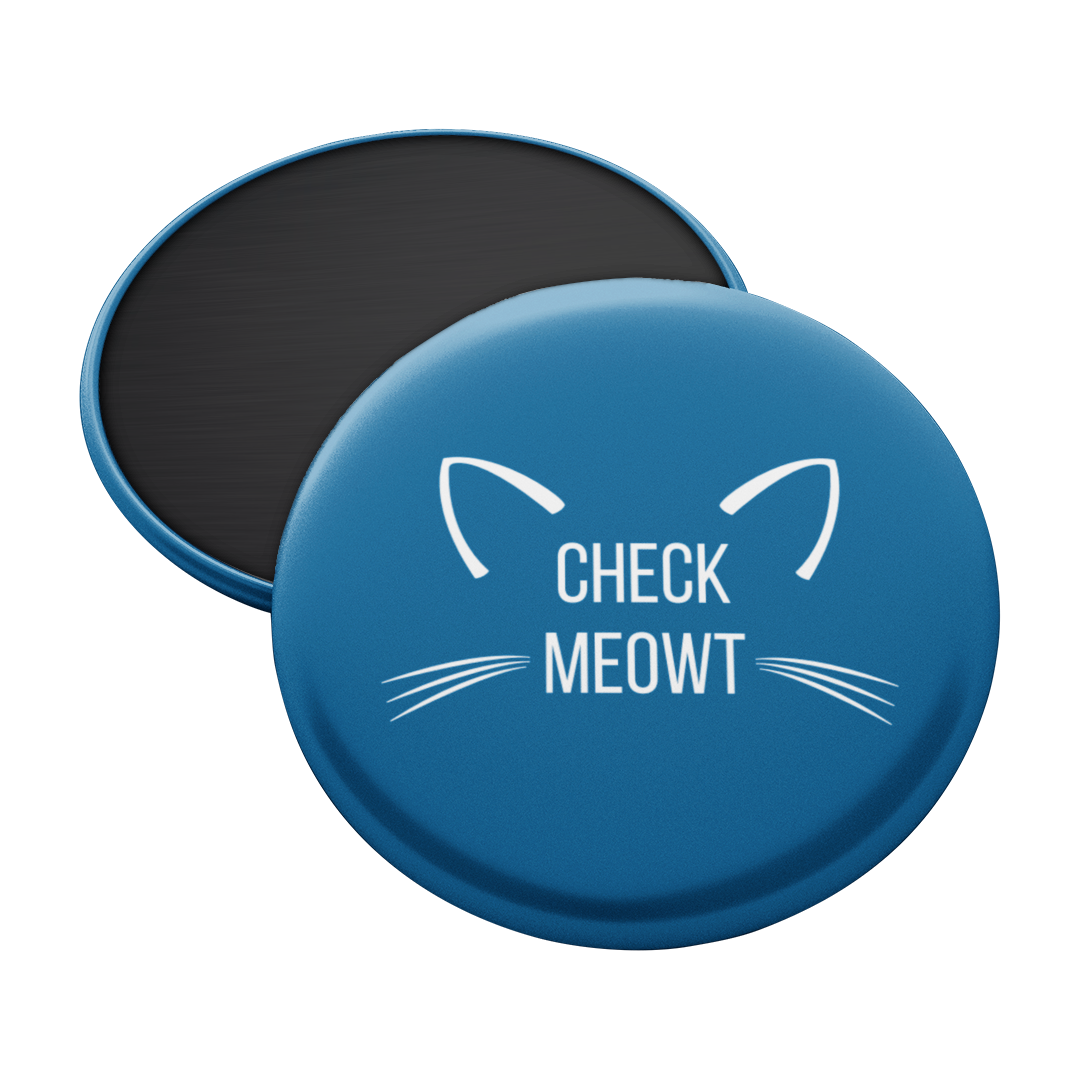 Check Meowt Magnet in Blue