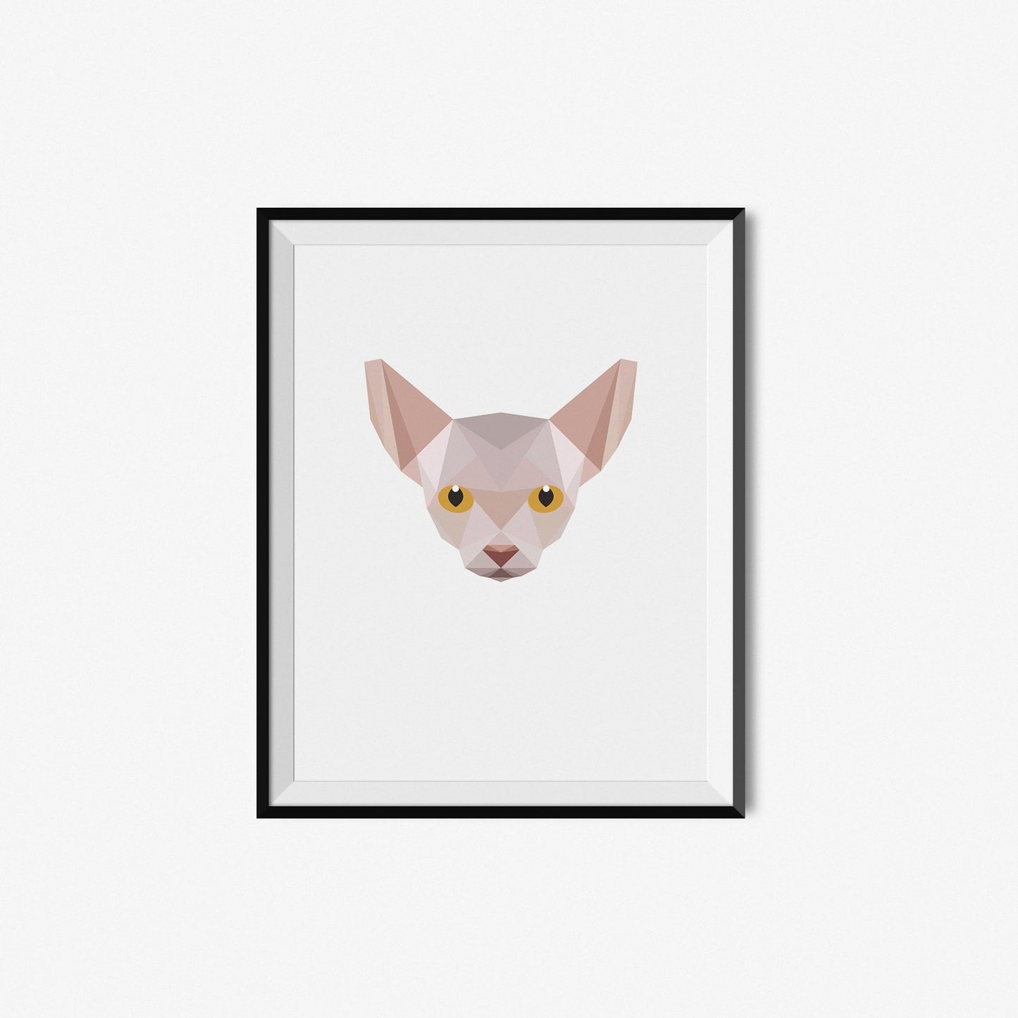 Sphynx Cat Portrait | Geometric Art Print