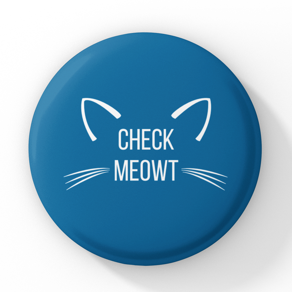 Check Meowt Magnet in Blue