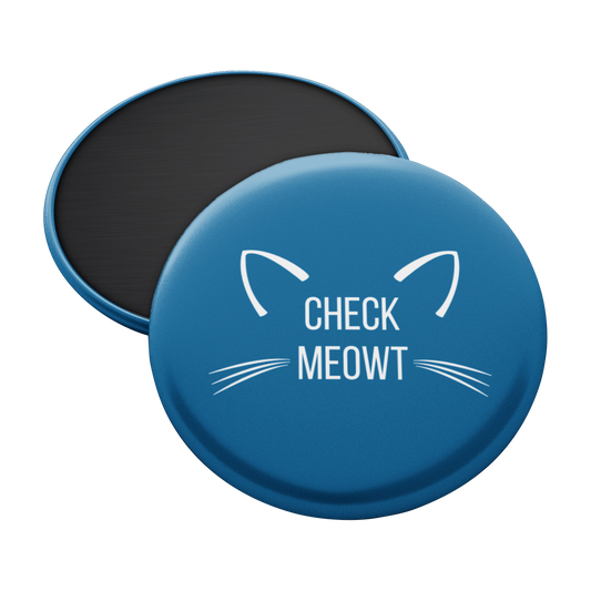 Check Meowt Magnet in Blue