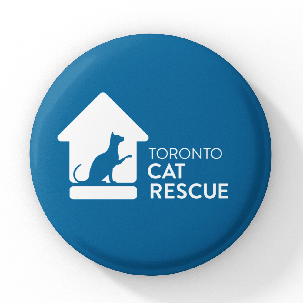 Toronto Cat Rescue Pinback Button in Blue